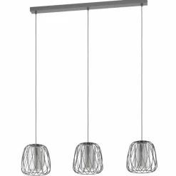 Suspension Eglo-Leuchten FLORESTA Noir, 3 lumières