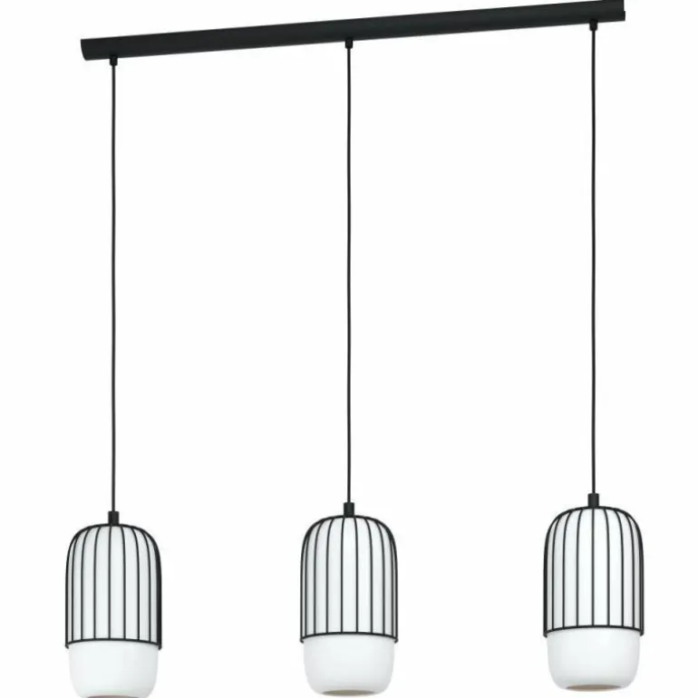 Suspension Eglo-Leuchten MULEGES Noir, 3 lumières