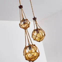 Suspension Eslov Brun, Rouille, 3 lumières