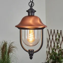 Suspension extérieur Gascon Noir, 1 lumière