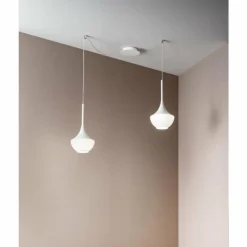 Suspension Fabas Luce Apollo Blanc, 2 lumières