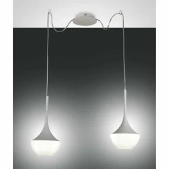Suspension Fabas Luce Apollo Blanc, 2 lumières