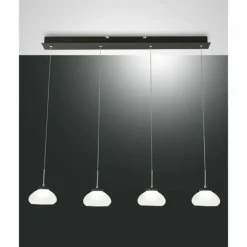 Suspension Fabas Luce Arabella LED Noir, 4 lumières