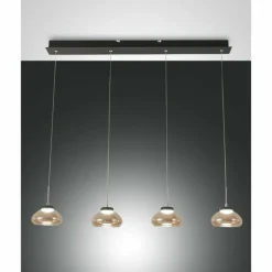 Suspension Fabas Luce Arabella LED Noir, 4 lumières