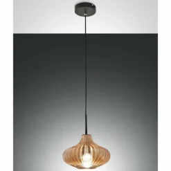 Suspension Fabas Luce Budelli Noir, 1 lumière