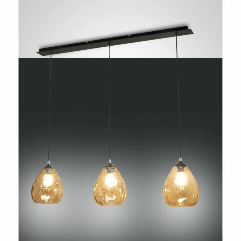 Suspension Fabas Luce Gisella Noir, 3 lumières