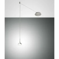 Suspension Fabas Luce Isabella LED Aluminium, Chrome, Nickel mat, 1 lumière