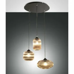 Suspension Fabas Luce Nordal Noir, 3 lumières
