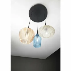 Suspension Fabas Luce Olbia Noir, 3 lumières