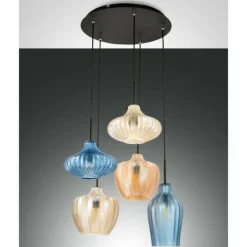 Suspension Fabas Luce Olbia Noir, 3 lumières