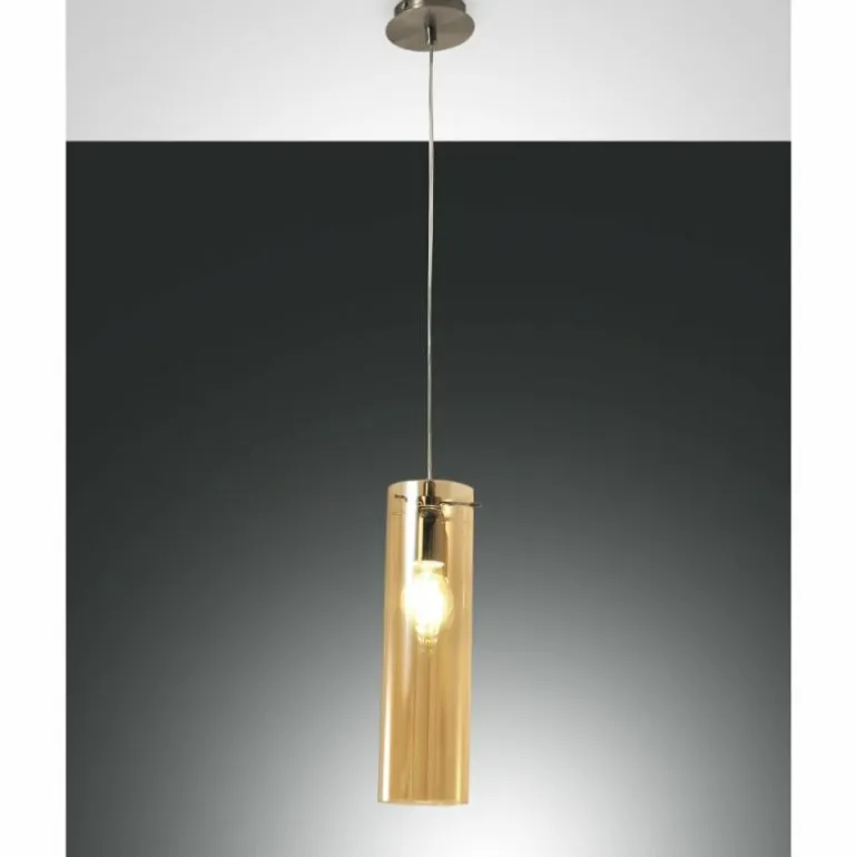 Suspension Fabas Luce Sintesi Nickel brillant, 1 lumière