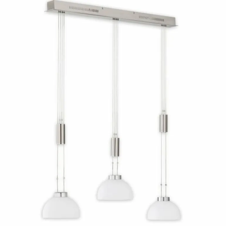 Suspension Fischer & Honsel Avignon LED Nickel mat, 3 lumières