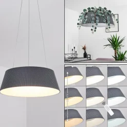 Suspension Fremont LED Gris, 1 lumière, Télécommandes