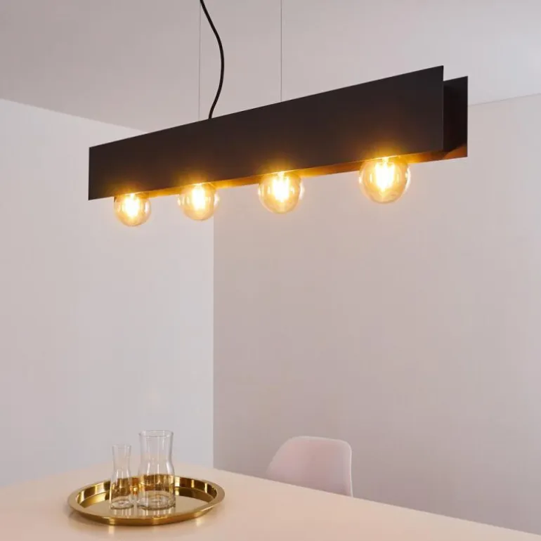 Suspension Fria Noir, 4 lumières