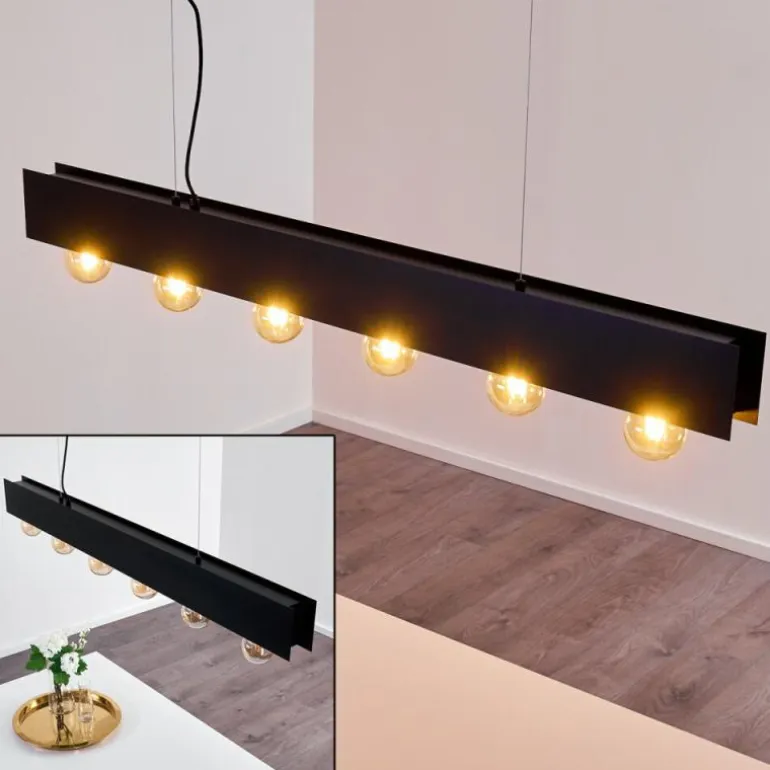 Suspension Fria Noir, 6 lumières