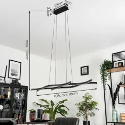 Suspension Fuliola LED Noir, 1 lumière