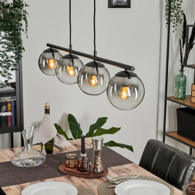 Suspension Gastor Clair, Fumé, 4 lumières