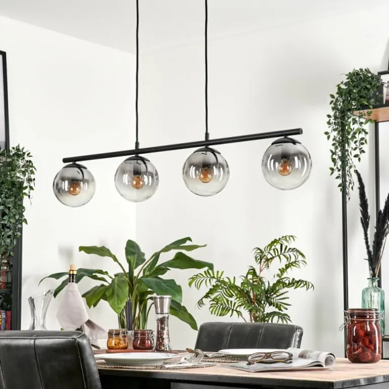 Suspension Gastor Clair, Fumé, 4 lumières