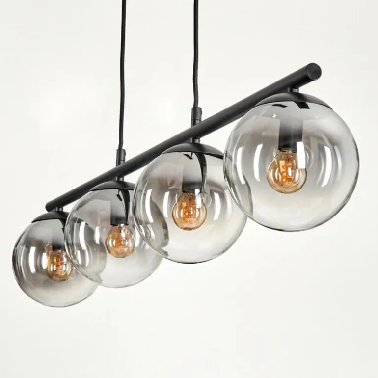 Suspension Gastor Clair, Fumé, 4 lumières