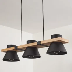 Suspension Gatangachi Noir, 3 lumières