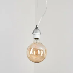 Suspension Girouxville Chrome, Blanc, 1 lumière