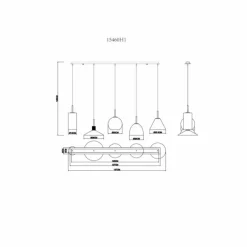 Suspension Globo ADARA Laiton, 5 lumières