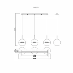 Suspension Globo ADARA Laiton, 3 lumières