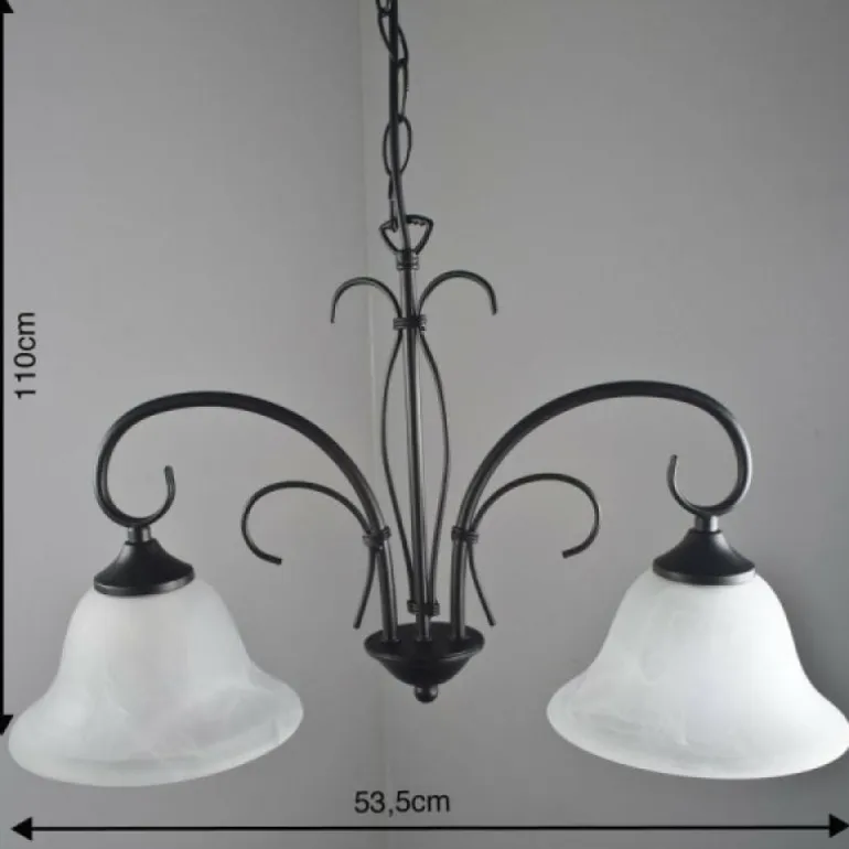 Suspension Globo Aries Noir, Blanc, 2 lumières