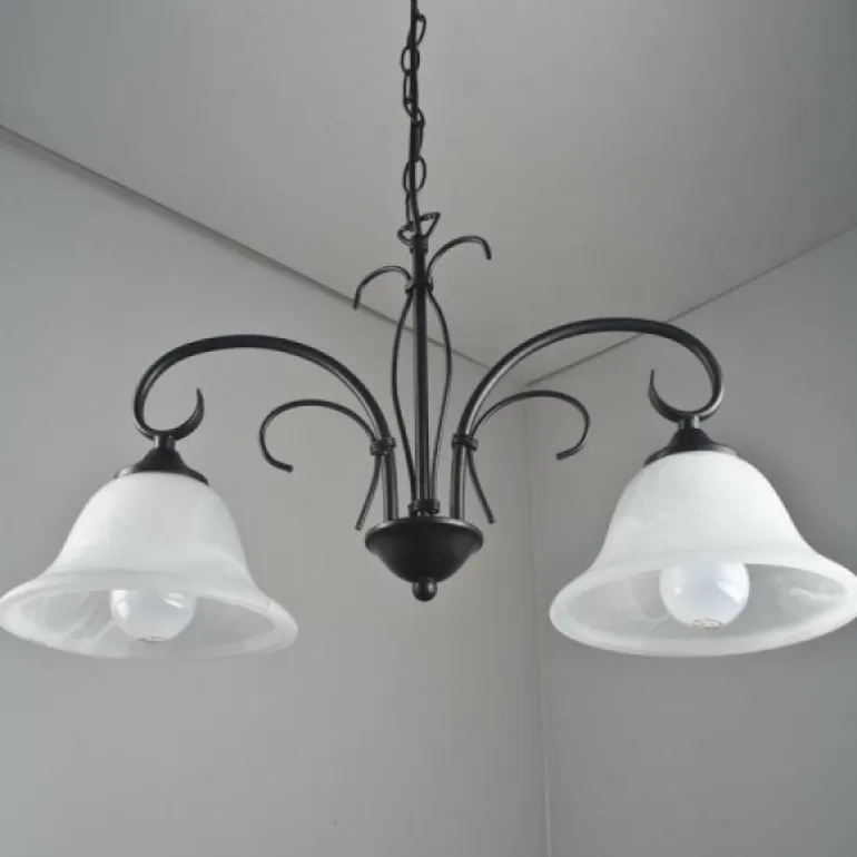 Suspension Globo Aries Noir, Blanc, 2 lumières