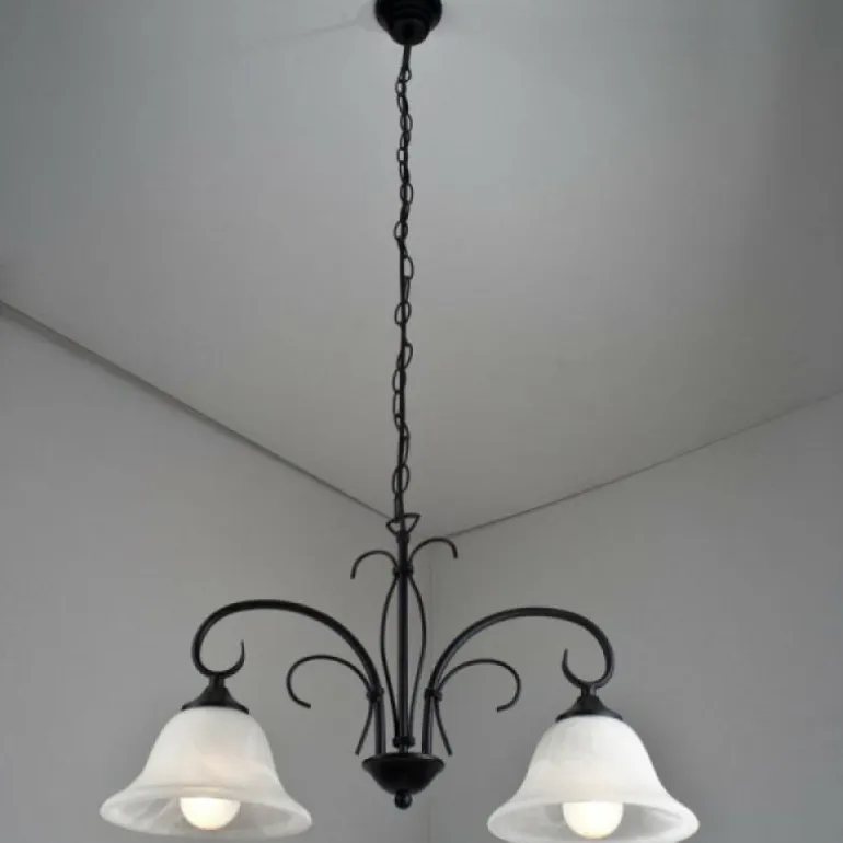 Suspension Globo Aries Noir, Blanc, 2 lumières