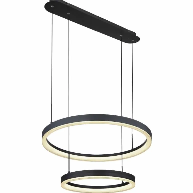 Suspension Globo AUGUSTO LED Or, Noir, 2 lumières, Télécommandes, Changeur de couleurs