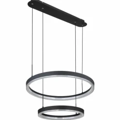 Suspension Globo AUGUSTO LED Or, Noir, 2 lumières, Télécommandes, Changeur de couleurs