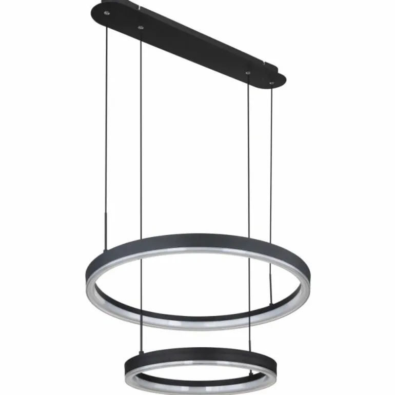Suspension Globo AUGUSTO LED Or, Noir, 2 lumières, Télécommandes, Changeur de couleurs