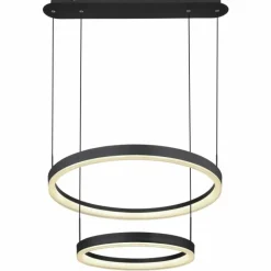 Suspension Globo AUGUSTO LED Or, Noir, 2 lumières, Télécommandes, Changeur de couleurs