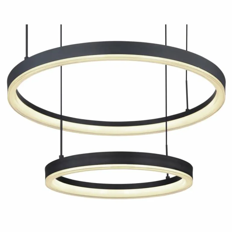 Suspension Globo AUGUSTO LED Or, Noir, 2 lumières, Télécommandes, Changeur de couleurs