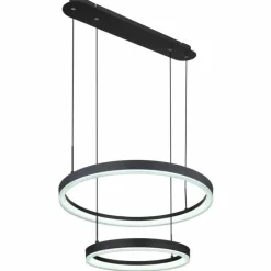 Suspension Globo AUGUSTO LED Or, Noir, 2 lumières, Télécommandes, Changeur de couleurs
