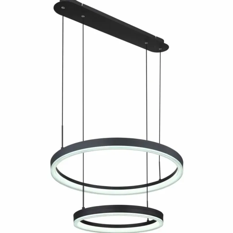 Suspension Globo AUGUSTO LED Or, Noir, 2 lumières, Télécommandes, Changeur de couleurs