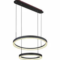 Suspension Globo AUGUSTO LED Or, Noir, 2 lumières, Télécommandes, Changeur de couleurs