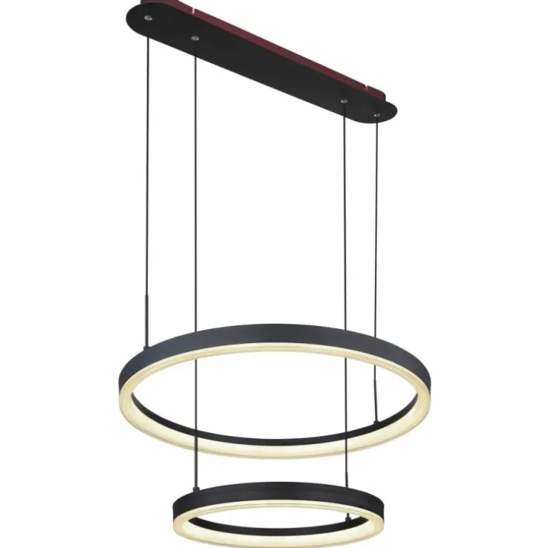 Suspension Globo AUGUSTO LED Or, Noir, 2 lumières, Télécommandes, Changeur de couleurs