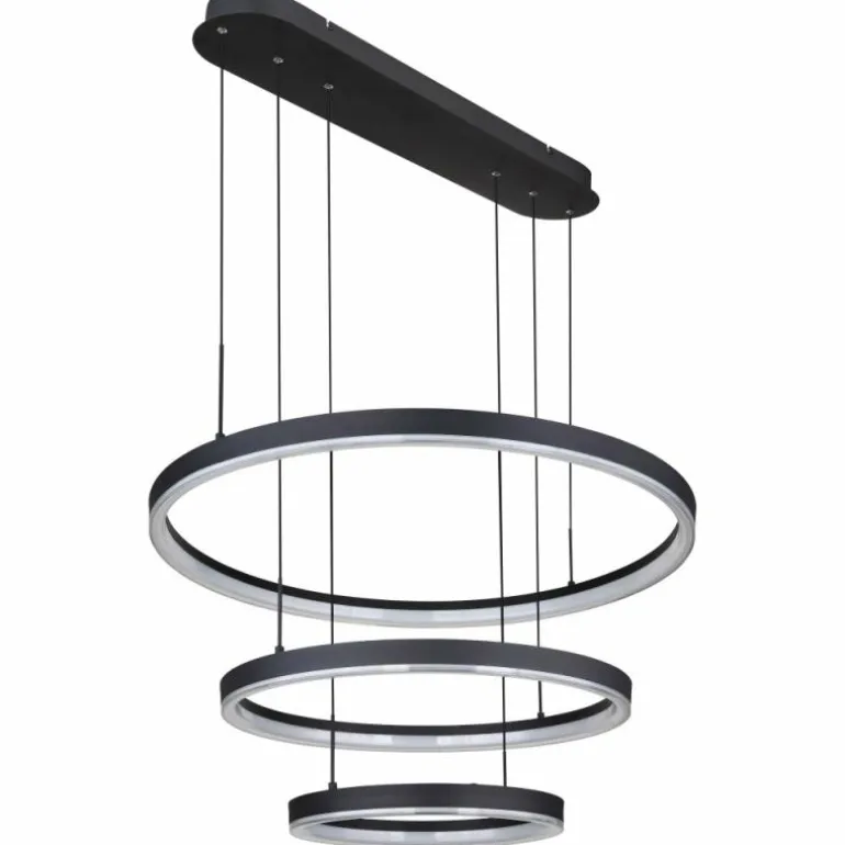 Suspension Globo AUGUSTO LED Or, Noir, 2 lumières, Télécommandes, Changeur de couleurs
