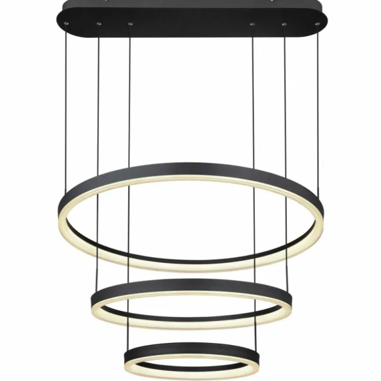 Suspension Globo AUGUSTO LED Or, Noir, 2 lumières, Télécommandes, Changeur de couleurs