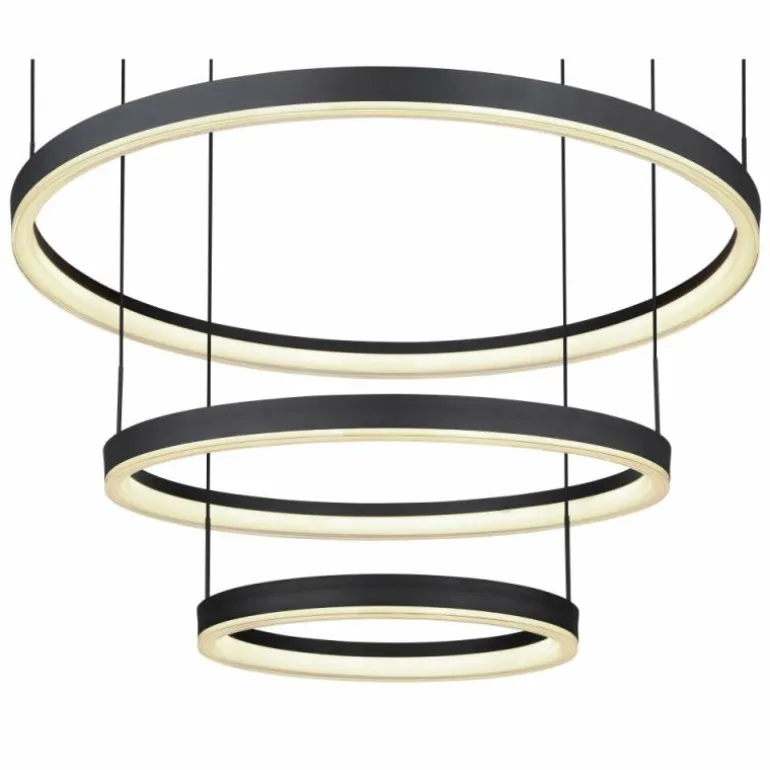 Suspension Globo AUGUSTO LED Or, Noir, 2 lumières, Télécommandes, Changeur de couleurs