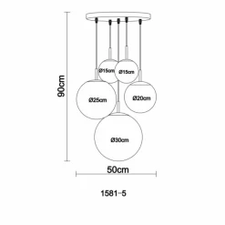 Suspension Globo BALLA Nickel mat, 2 lumières