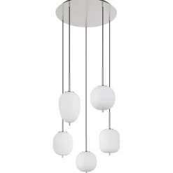 Suspension Globo BLACKY Nickel mat, 5 lumières