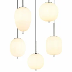 Suspension Globo BLACKY Nickel mat, 5 lumières