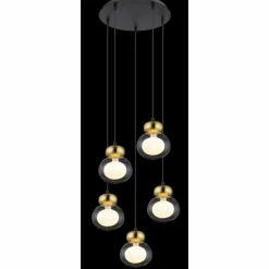 Suspension Globo JAUCY Bronze, Noir, 5 lumières