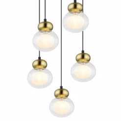 Suspension Globo JAUCY Bronze, Noir, 5 lumières
