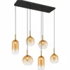 Suspension Globo LOPUSA Laiton, Noir, 6 lumières