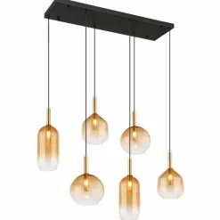 Suspension Globo LOPUSA Laiton, Noir, 6 lumières