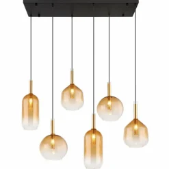 Suspension Globo LOPUSA Laiton, Noir, 6 lumières